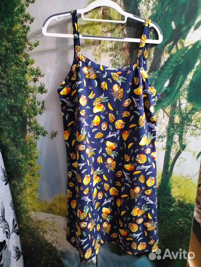 Платье летнее синее с манго р.50-52