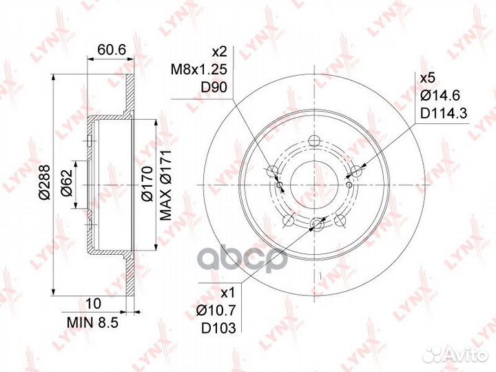 Диск тормозной lexus RX300 V6 00-03 задний BN-1