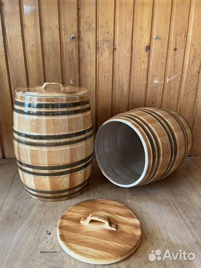 Бочонок с крышкой керамический, СССР