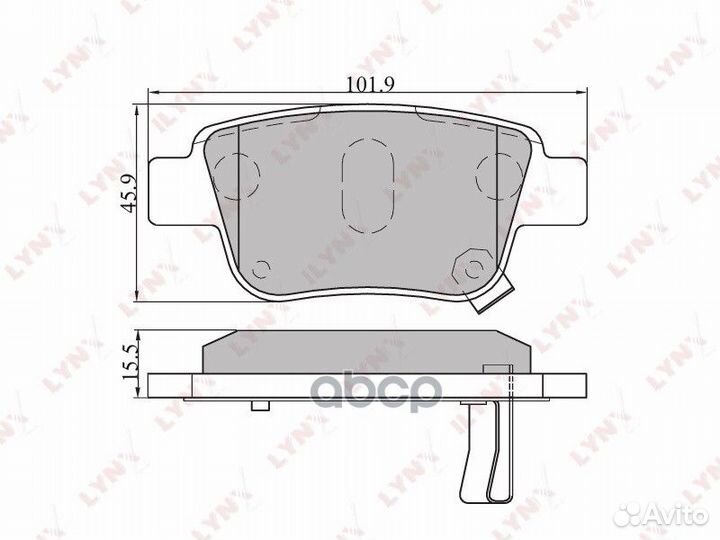Колодки тормозные дисковые зад BD7539 lynxauto