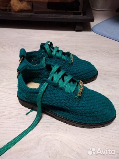 Обувь вязаная, ручная работа