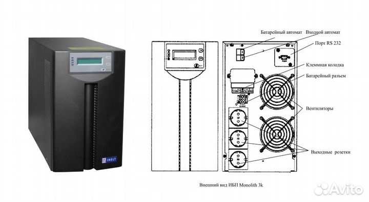 Ибп инвертор on-line Inelt Monolit K 3000 lt
