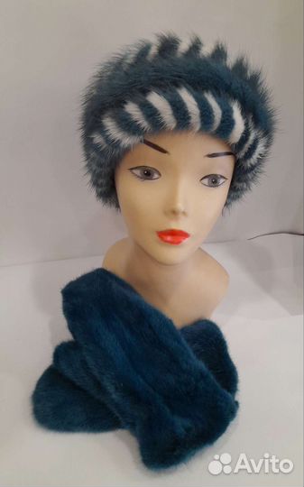 Варежки и ободок из меха норки