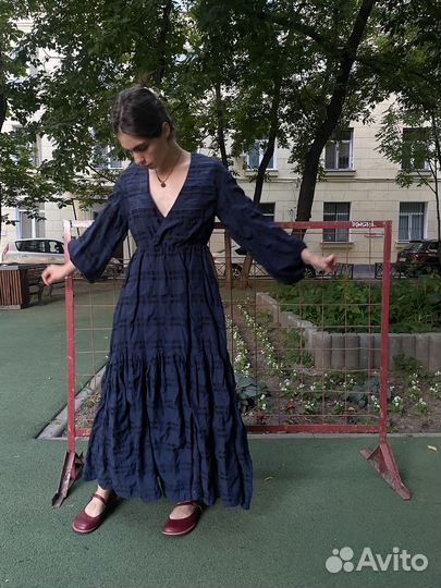 Платье макси в клетку