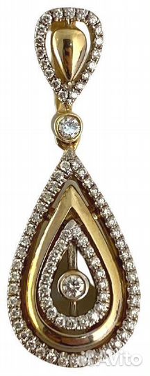 Золотые серьги и кулон с бриллиантами
