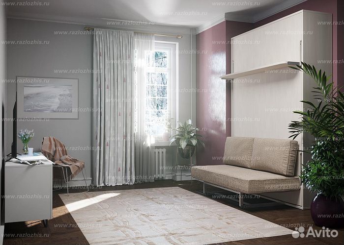 Шкаф-кровать с диваном для маленьких квартир