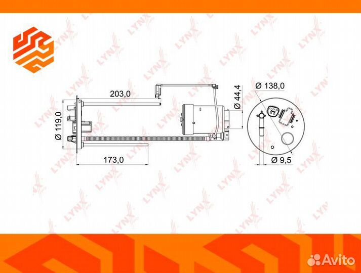 Фильтр топливный lynxauto LF968M