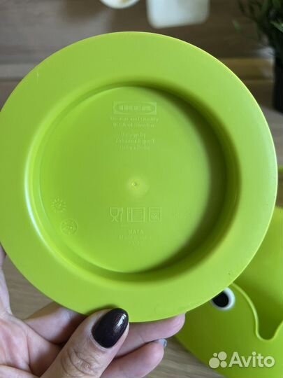 Набор детской посуды икеа мата (лягушка)