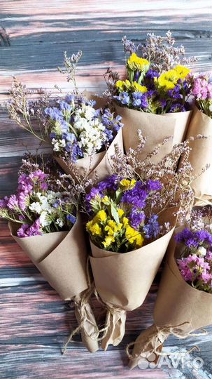 Букетики- комплименты подарочные сухоцветы