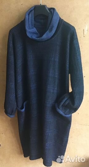 Платье.-Оверсайз.Шерсть нат.52/56.Новое.Замеры