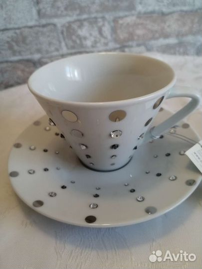 Чашка с блюдцем новая