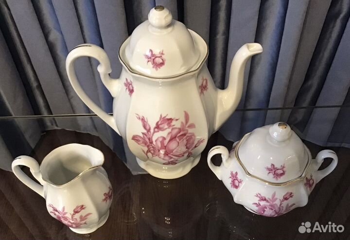 Кофейный сервиз «Роза» Богемия Чехословакия