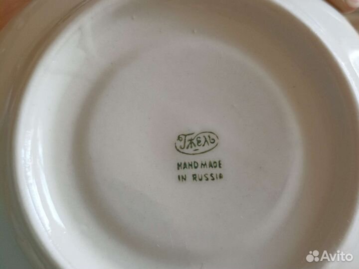 Чашка с блюдцем гжель