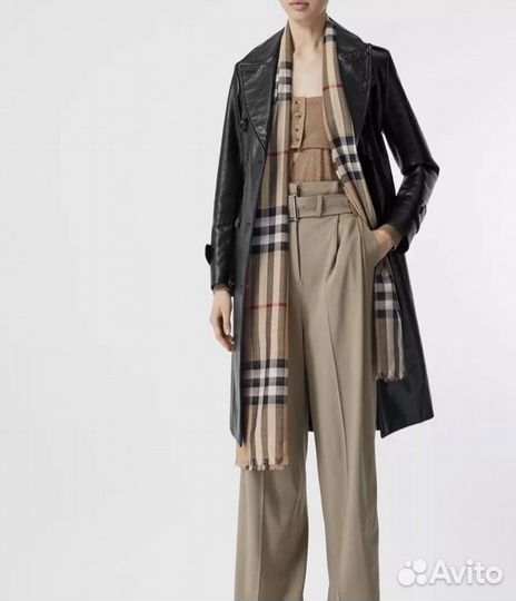 Кашемировый палантин шарф Burberry темно-бежевый