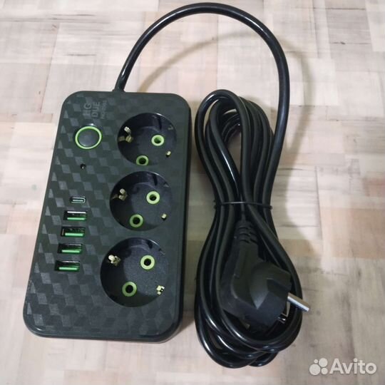 Сетевой фильтр 4 usb, 3 розетки