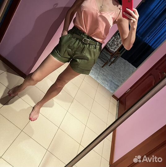 Шорты женские кожаные