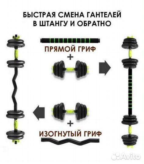 Новый Набор гантели и штанги 40кг