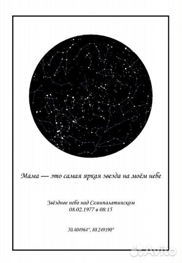 Карта звездного неба