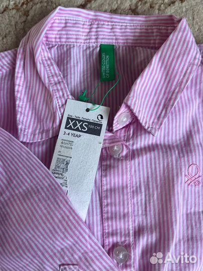 Рубашка Benetton на девочку 3-4 года