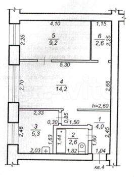 2-к. квартира, 42 м², 1/2 эт.