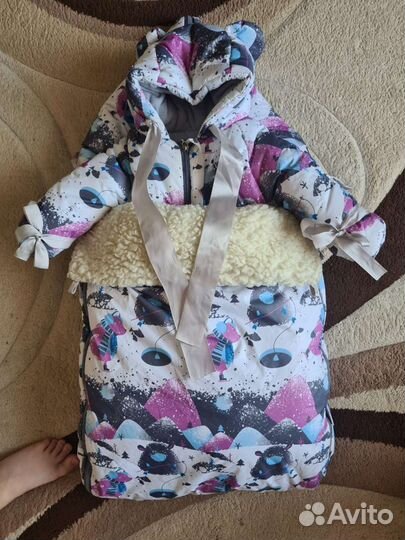 Комбинезон с конвертом на овчине р.80 унисекс