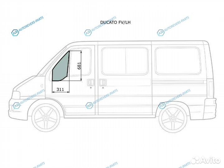 Ducato fvlh Стекло форточки (уголок) переднее лево