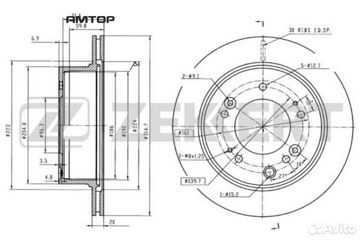 Zekkert BS5393 BS-5393 zekkert Диск торм. зад