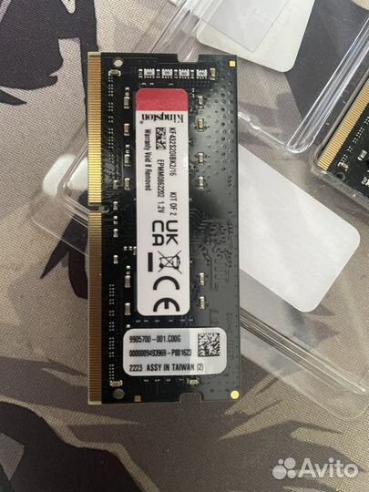 Оперативная память для ноутбука ddr4 16gb 2х8gb