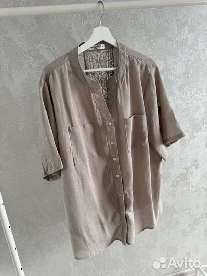 Рубашка хлопок/лен большие размеры