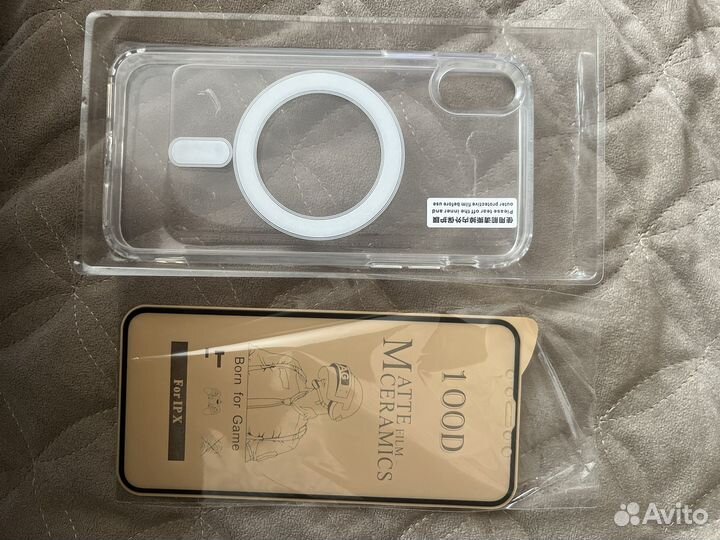 Чехол на iPhon X/XS с магсейв + защитное стекло