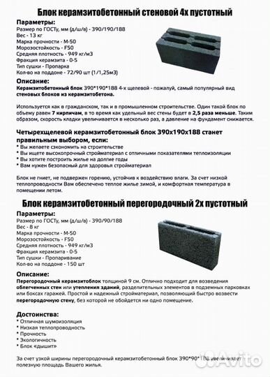 Керамзитобетонные блоки