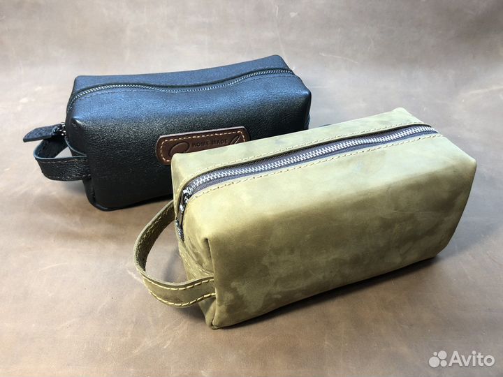 Косметичка (несессер) из натуральной кожи