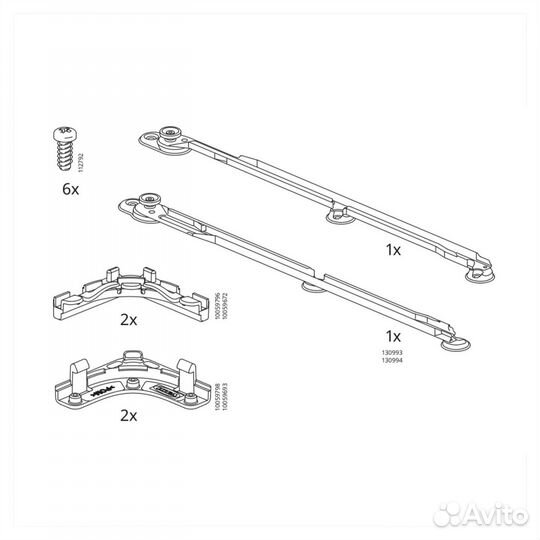 Komplement / Комплимент IKEA 58 см (белый / серый)