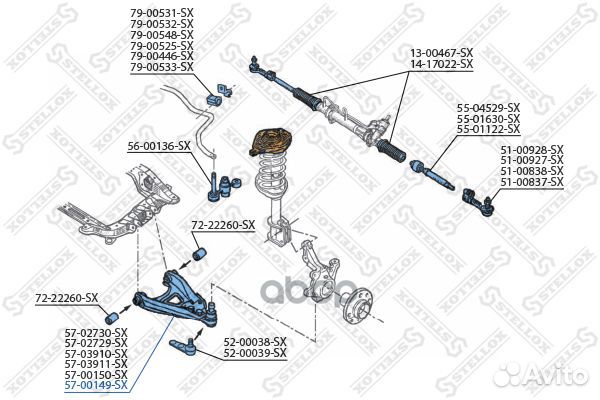 57-00149-SX рычаг правый Renault Megan all 97