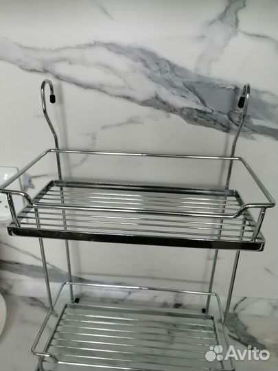 Полка большая на рейлинги хром новая