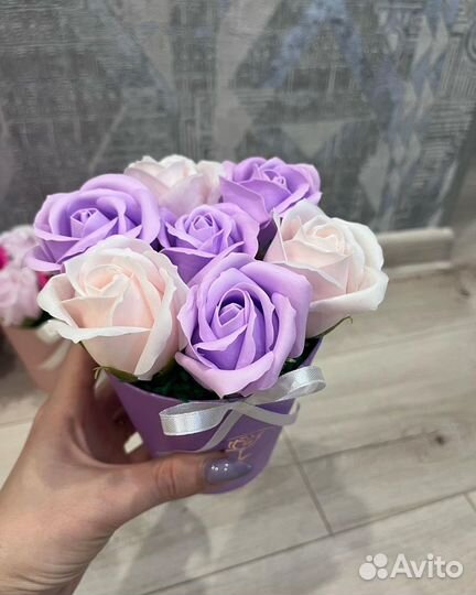 Букет роз из мыла