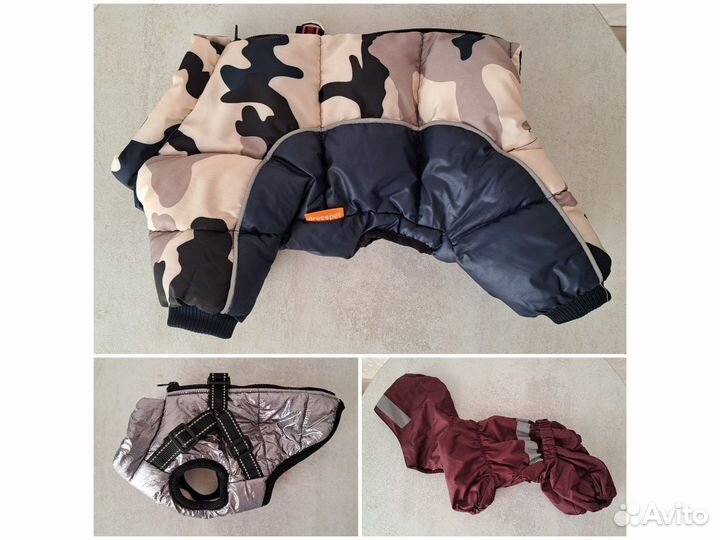 Одежда для собак дождевик пуховик комбинезон