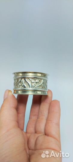 Кольцо для салфеток серебро 925 проба, Англия, нач