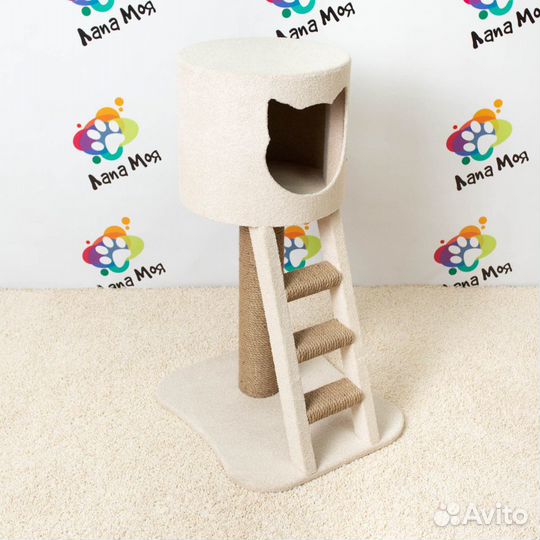 Домик для кошек, с когтеточкой Арт 19. Новый 80 см