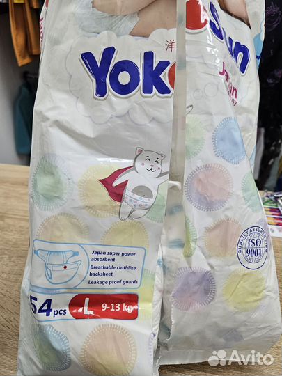 Подгузники Yokosun L 9-13 кг 36 шт