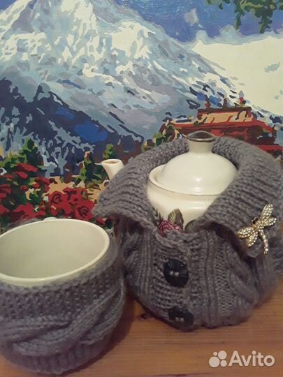 Грелка для чайника в виде кофточки