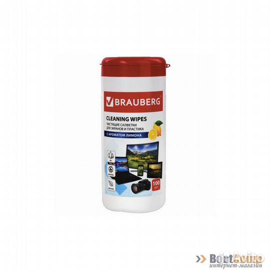 Салфетки brauberg для экранов всех типов ”лимон”
