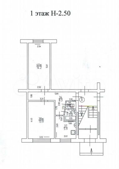 2-к. квартира, 46 м², 1/5 эт.