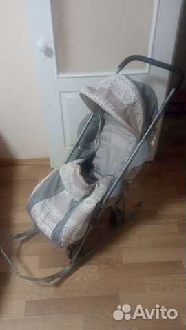 Коляска- санки на больших колесах