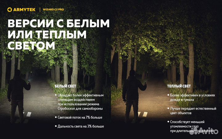 Фонарь armytek wizard C2 PRO magnet USB