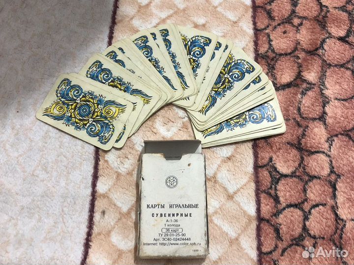 Карты игральные сувенирные 1 колода 36 карт