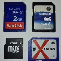 Карта памяти sdhc + minisd 2, 4, 16gb