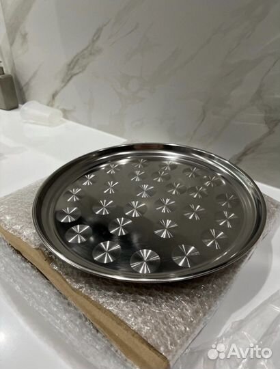 Новый зеркальный круглый поднос Agness 35см