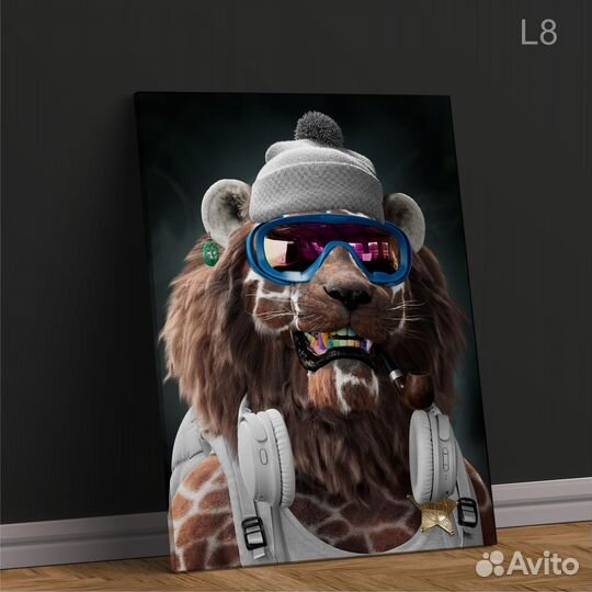 Картины на холсте. Брутальные львы NFT Lion