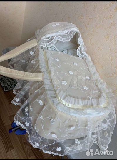 Конверт на выписку, люлька и нарядный комбинезон